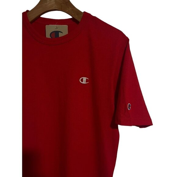 CHAMPION Mens T-Shirt Short Sleeve Small Red Plain Logo Activewear Casual NWT - Picture 3 of 10